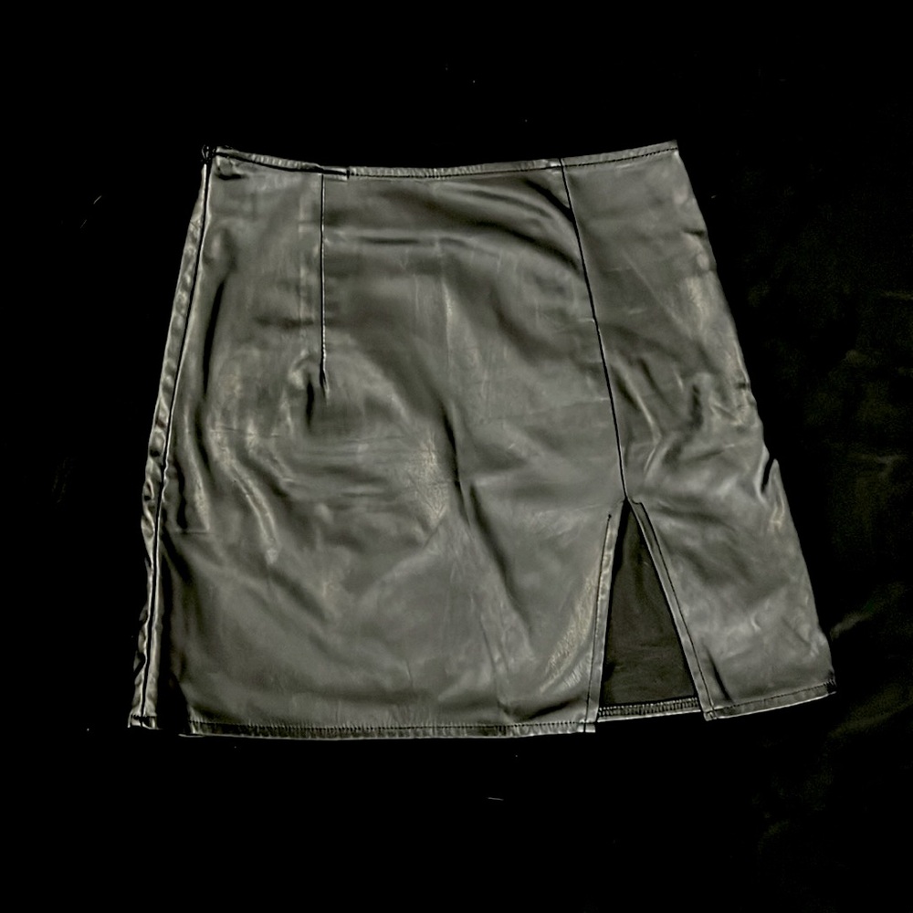 SHEIN faux leather mini skirt. Size Extra small (2). Used.